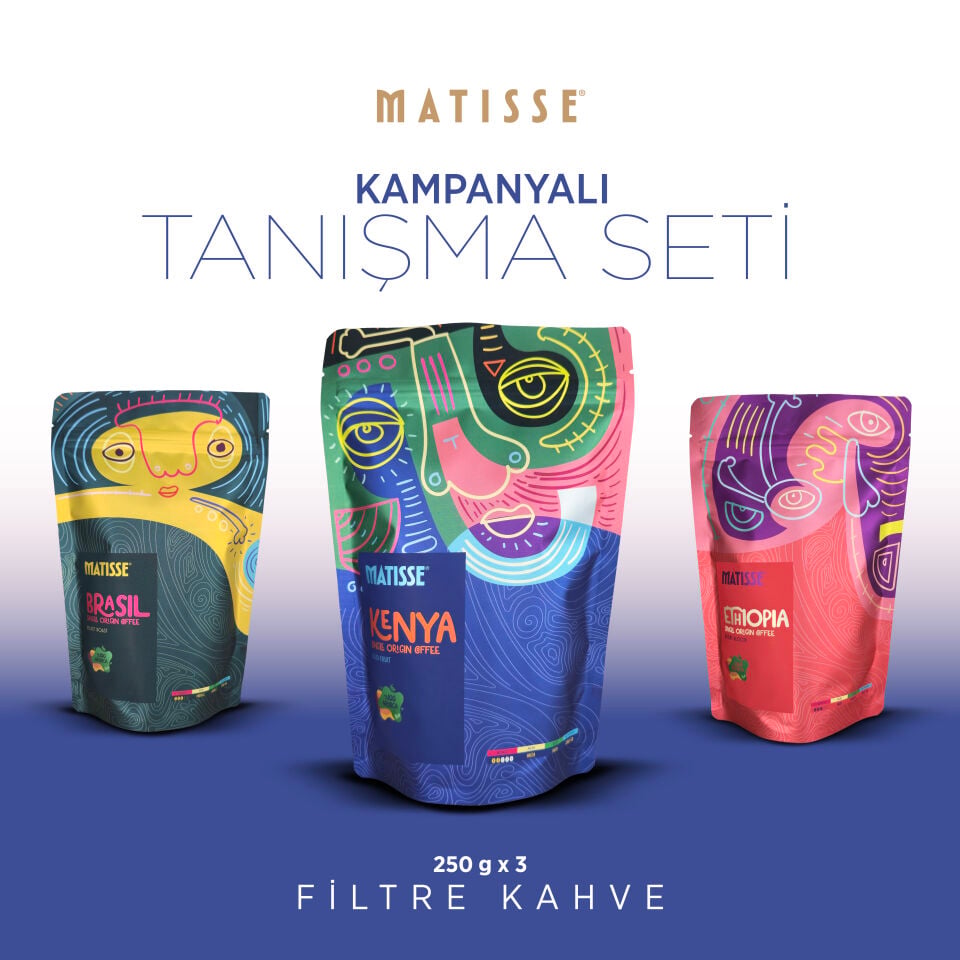 Matisse Dünya Kahveleri Tanışma Seti – Etiyopya, Brezilya & Kenya 250g x 3